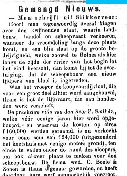 Afb. Artikel uit de Schoonhovensche Courant, 12 mei 1888