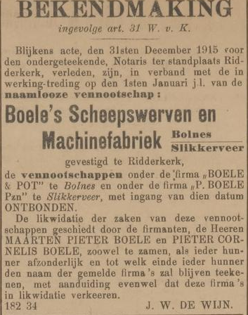 Afb.: bekendmaking opheffen werven