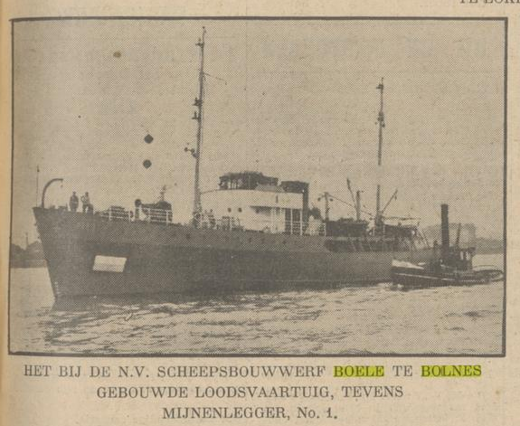 Afb.: Loodsboot Mijnenlegger no 1